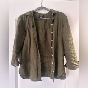 J.Crew Baird McNutt Irish Linen Shirt in Olive